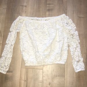Lace crop off the shoulder top